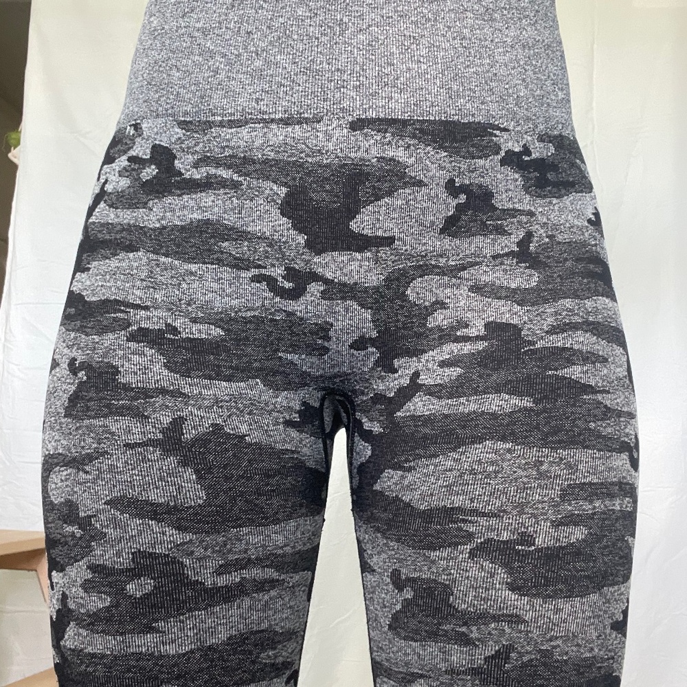 Black and Grey Camo Workout Leggings